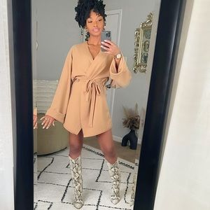Camel Kimono dress